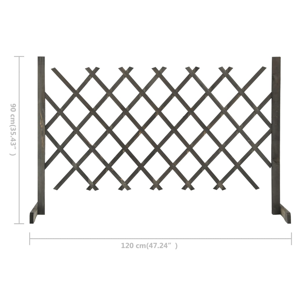 vidaXL Garden Trellis Fence Gray 47.2"x35.4" Solid Firwood