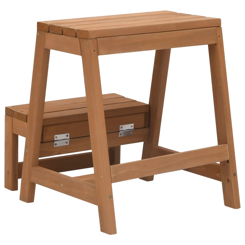 vidaXL Foldable Step Stool Solid Firwood