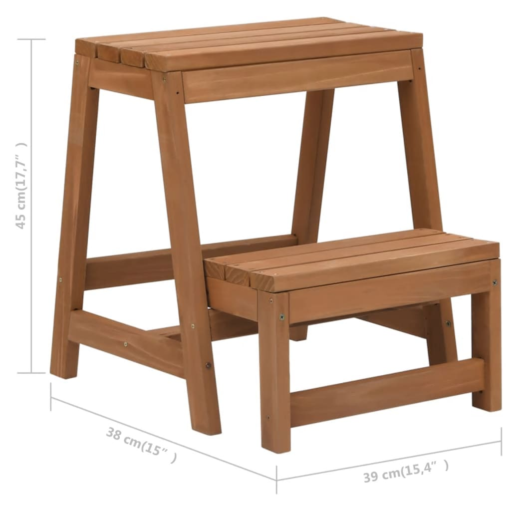 vidaXL Foldable Step Stool Solid Firwood