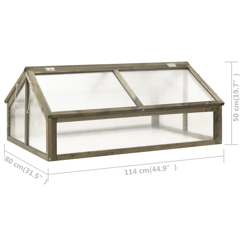 vidaXL Greenhouse Gray 44.8"x31.4"x19.6" Firwood