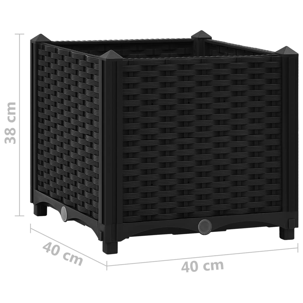 vidaXL Raised Bed 15.7"x15.7"x15" Polypropylene