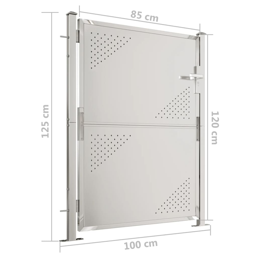 vidaXL Garden Gate 39.4"x49.2" Stainless Steel