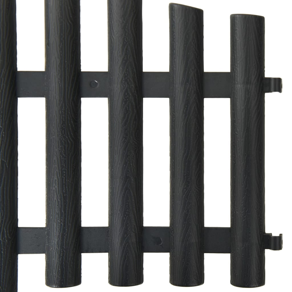 vidaXL Lawn Edgings 17 pcs Anthracite 393.7" Polypropylene