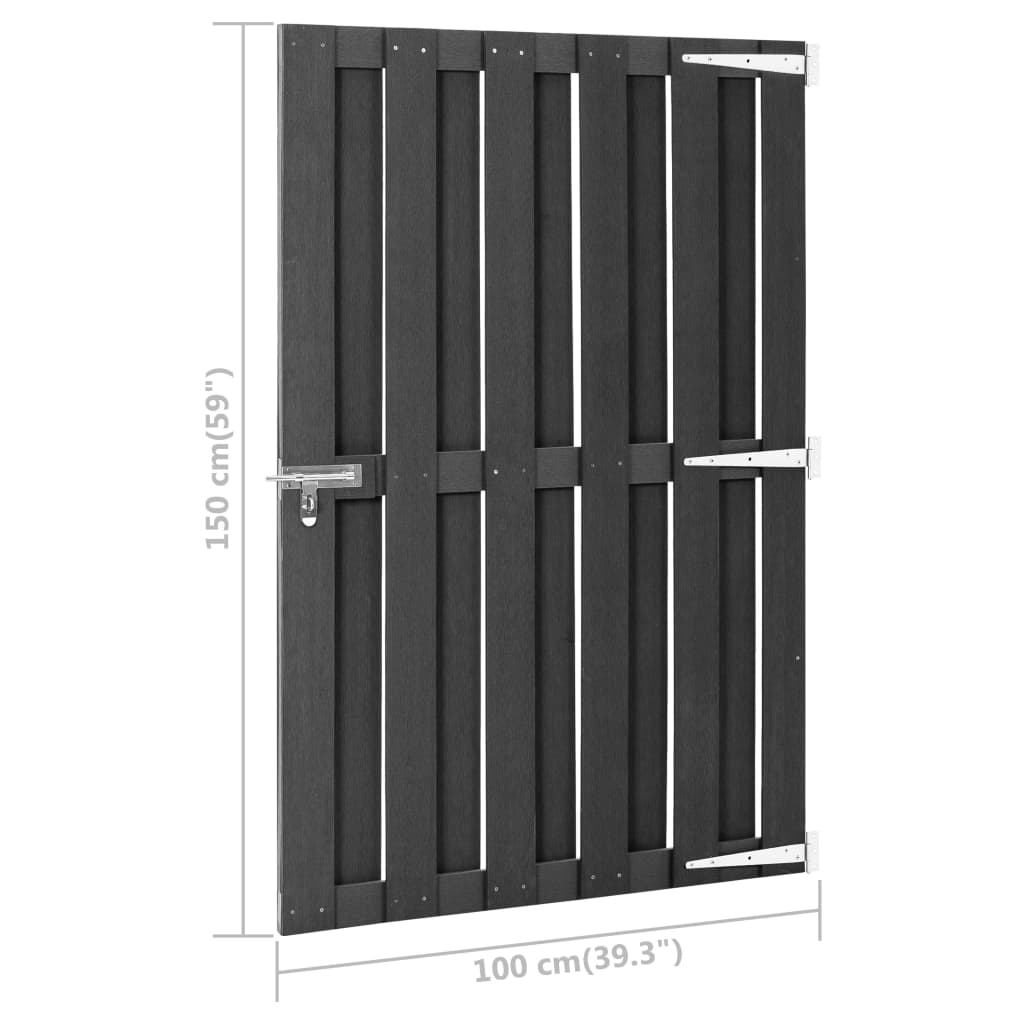 vidaXL Garden Gate WPC 39.4"x59.1" Gray