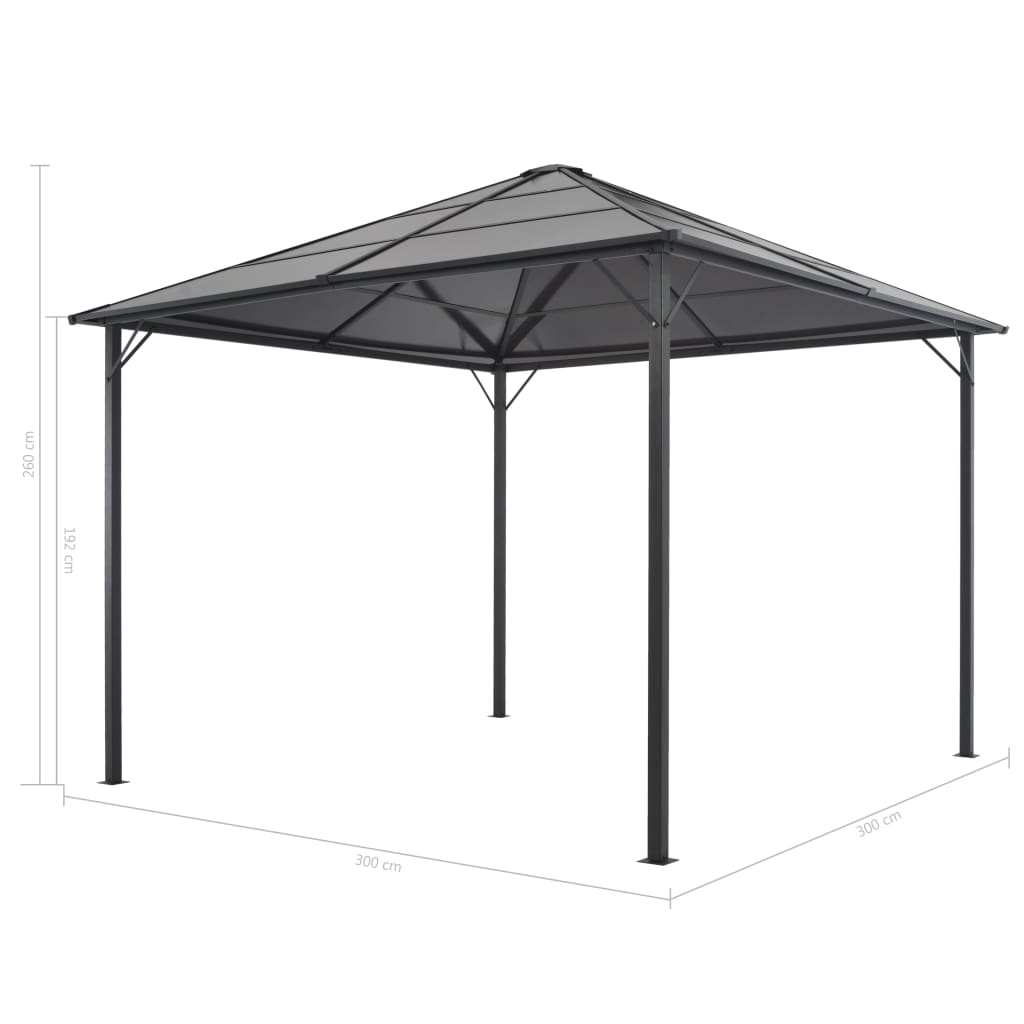 vidaXL Gazebo with Roof Aluminum 9.8'x9.8' Anthracite