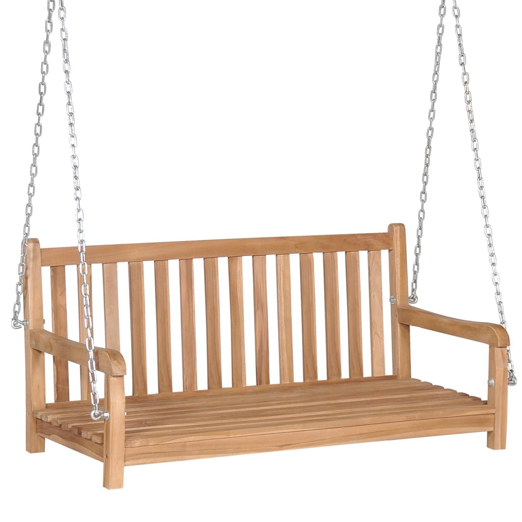 vidaXL Swing Bench Solid Teak 47.2"x23.6"x22.6" Brown