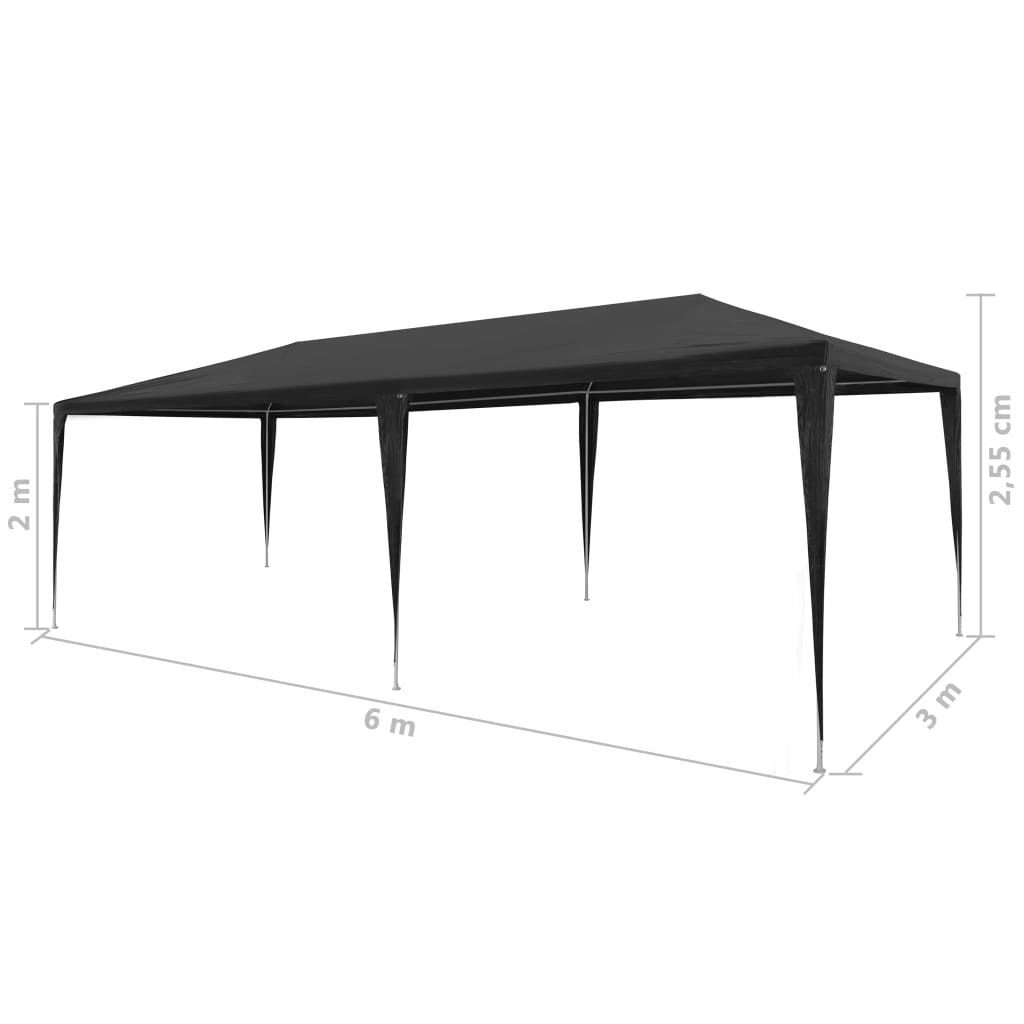 vidaXL Party Tent PE Anthracite 9.8'x19.7'