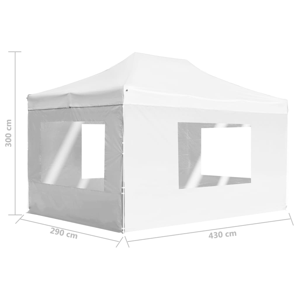 vidaXL Professional Folding Party Tent with Walls Aluminum 14.8'x9.8' White