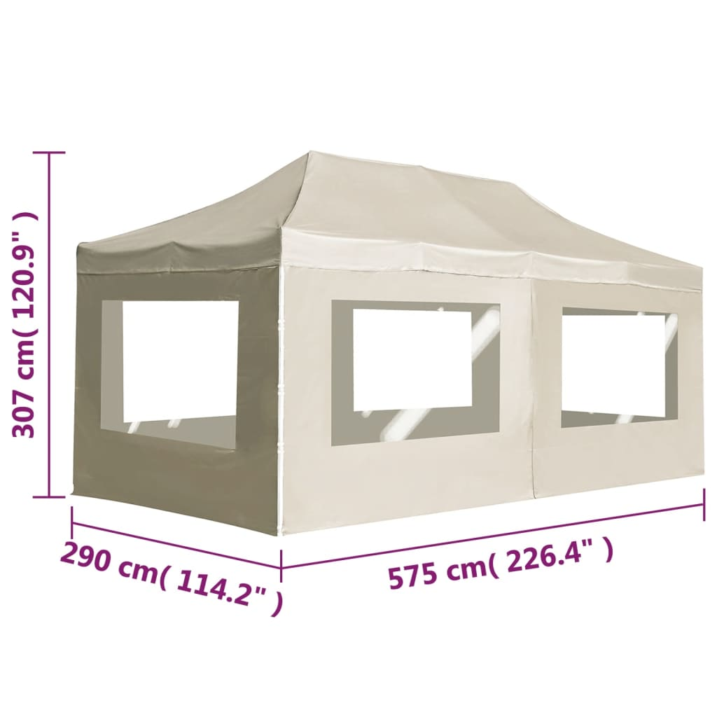 vidaXL Professional Folding Party Tent with Walls Aluminum 19.7'x9.8' Cream