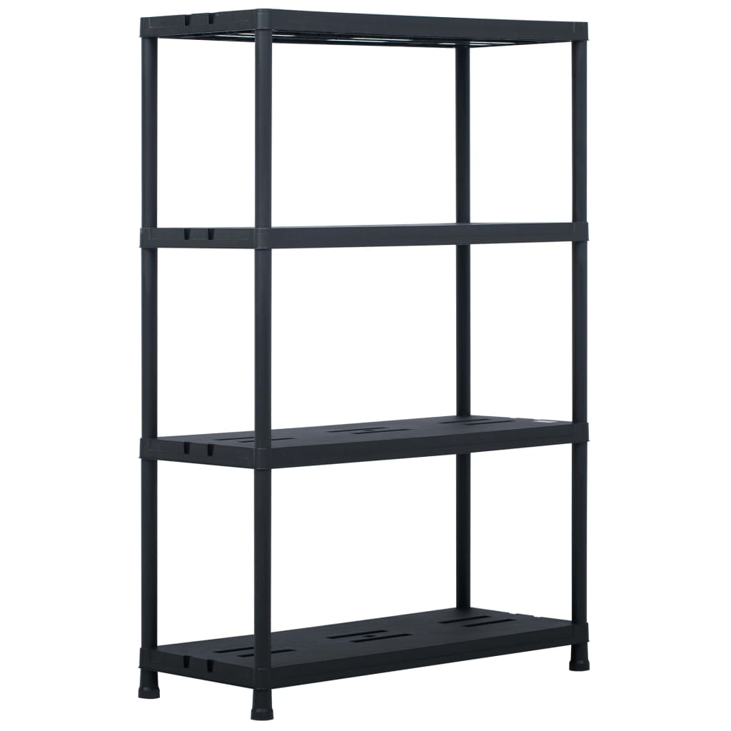 vidaXL Storage Shelf Rack Black 485 lb 35.4"x15.7"x54.3" Plastic