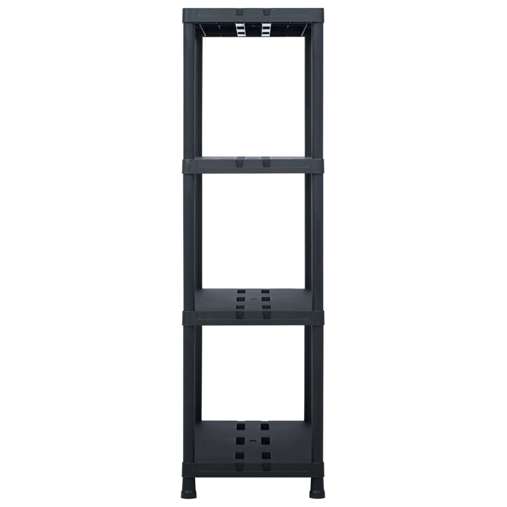 vidaXL Storage Shelf Rack Black 485 lb 35.4"x15.7"x54.3" Plastic