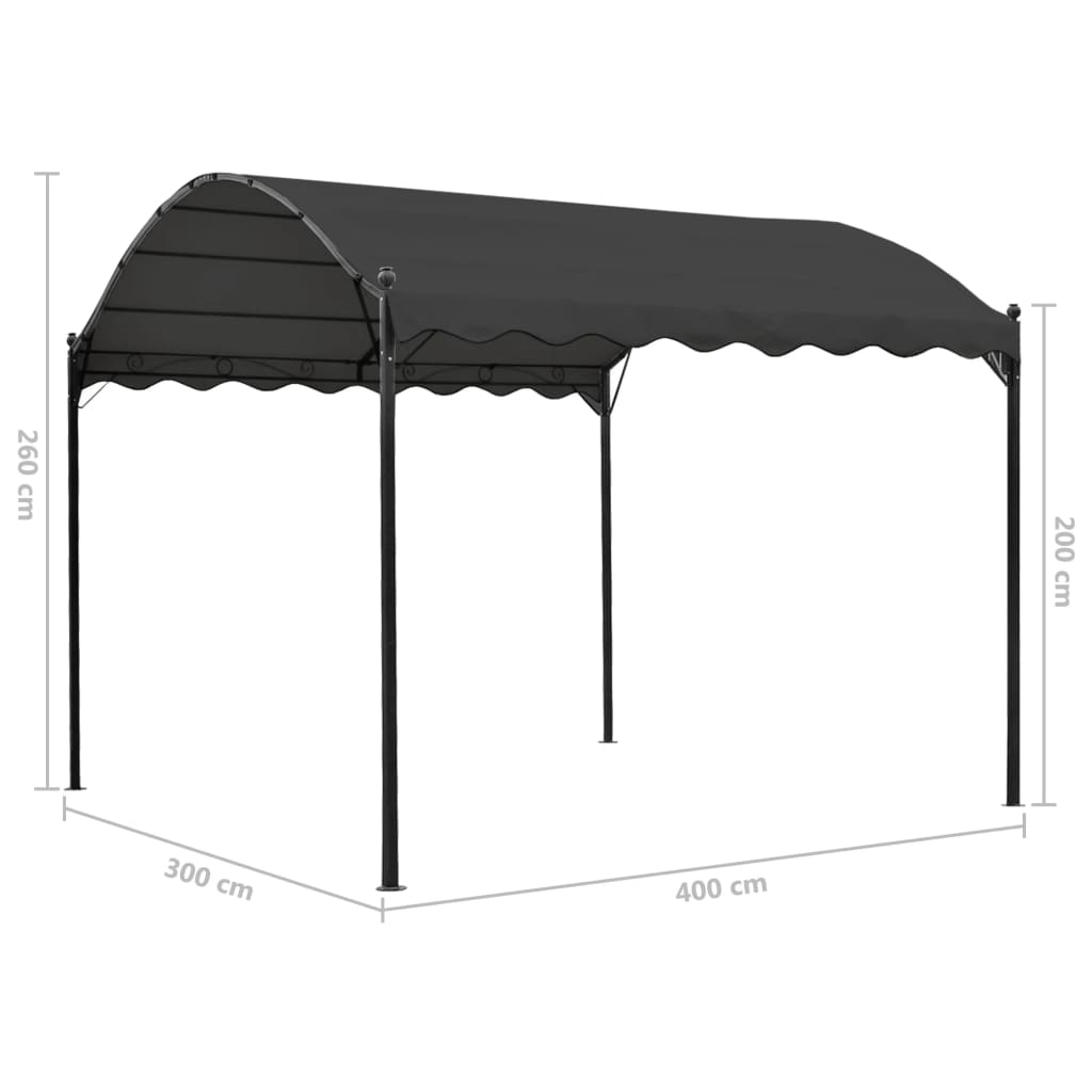 vidaXL Sunshade Awning 118.1"x157.4" Anthracite