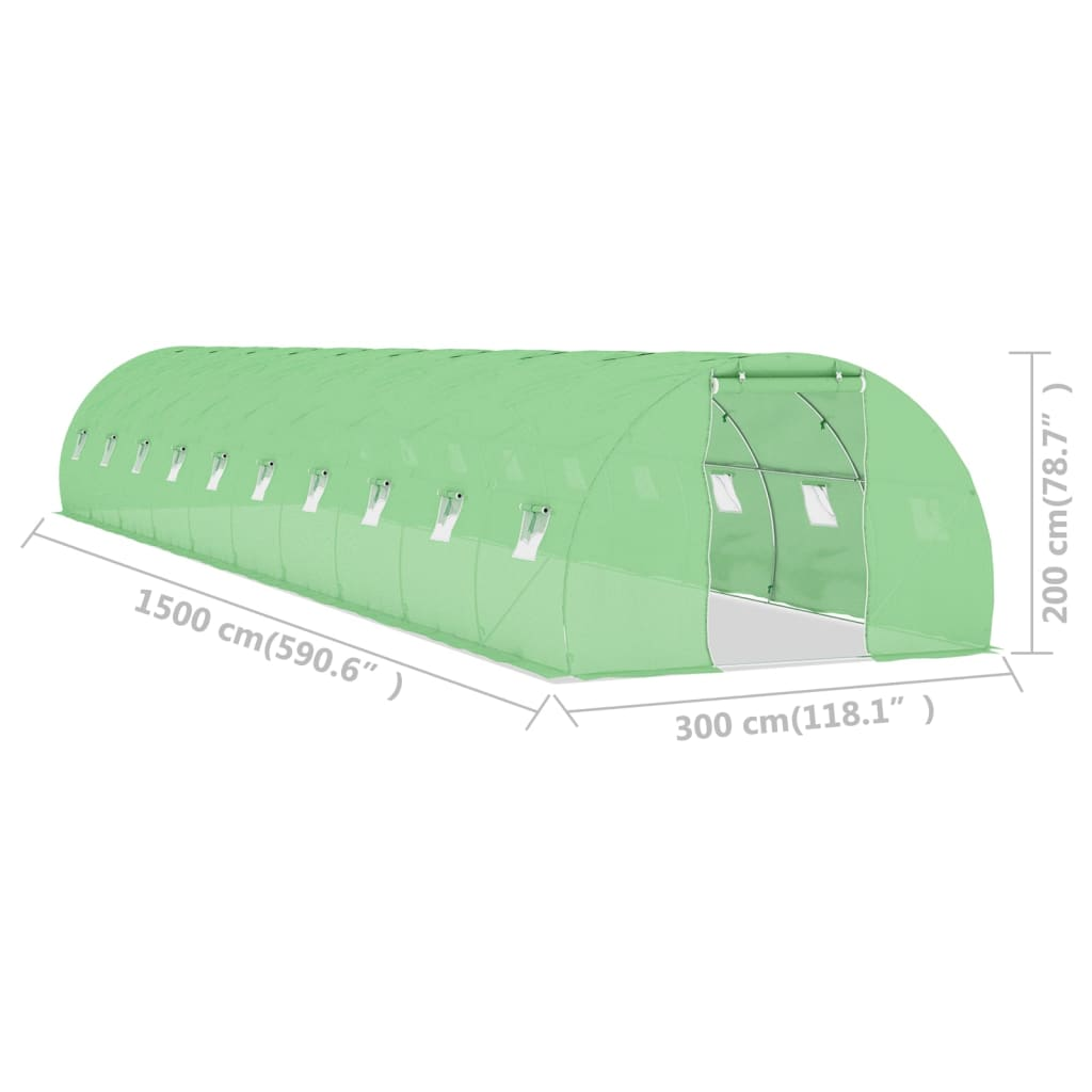 vidaXL Greenhouse 484.4 ft² 49.2'x9.8'x6.6'