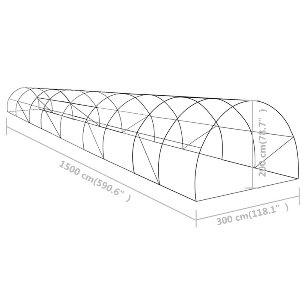 vidaXL Greenhouse 484.4 ft² 49.2'x9.8'x6.6'