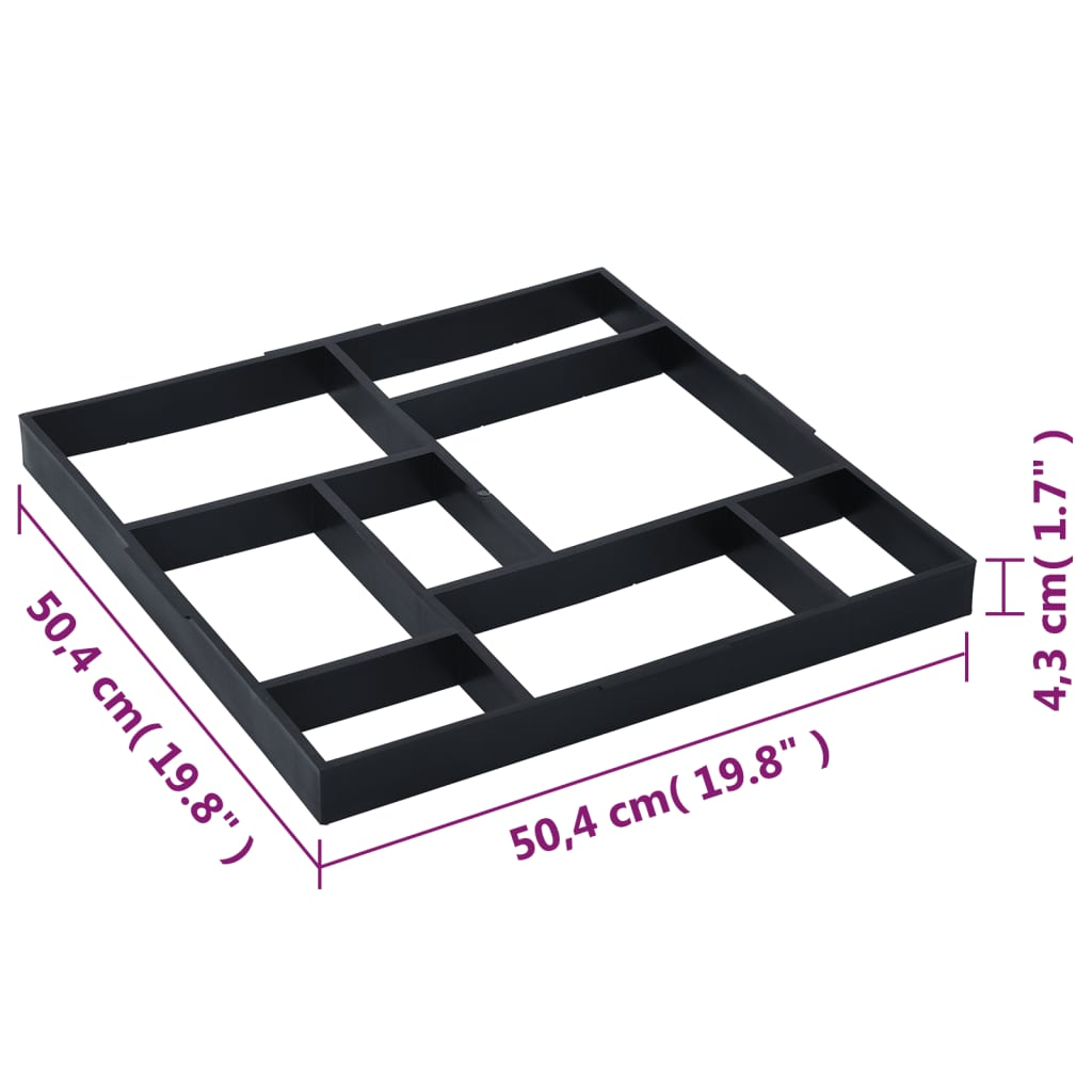 vidaXL Pavement Molds 2 pcs 19.8"x19.8"x1.7" Plastic