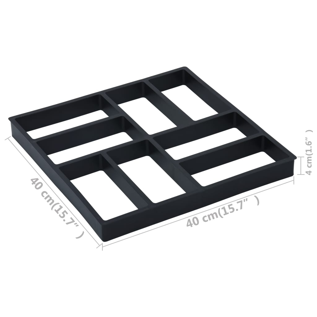 vidaXL Pavement Molds 2 pcs 15.7"x15.7"x1.6" Plastic