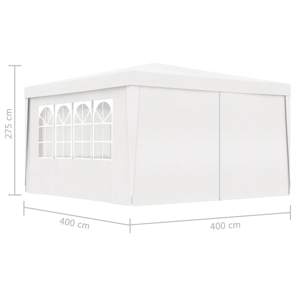 vidaXL Professional Party Tent with Side Walls 13.1'x13.1' White 0.3 oz/ft²