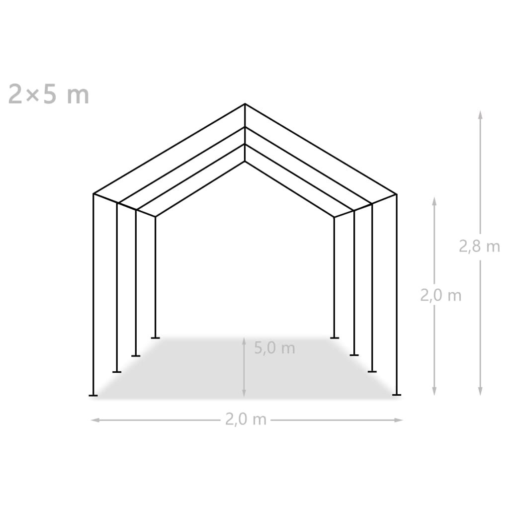 vidaXL Party Tent PE 6.6'x16.4' White