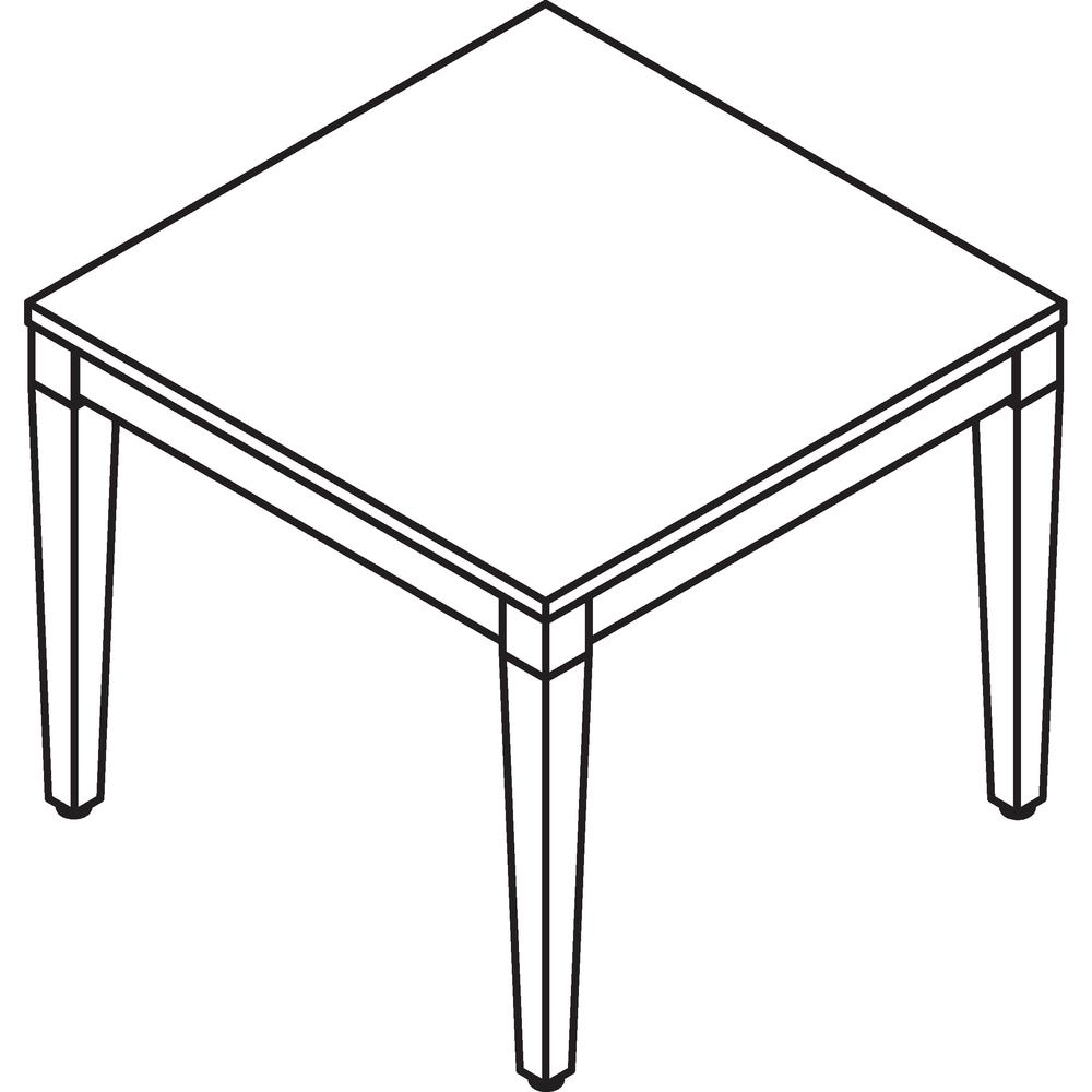 Lorell Solid Wood Corner Table - Square Top - Four Leg Base - 4 Legs - 23.60" Table Top Length x 23.60" Table Top Width - 20" Height x 23.63" Width x 23.63" Depth - Assembly Required - 1 Each