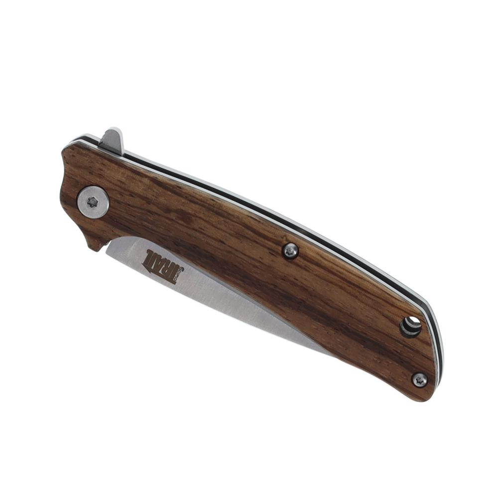 Scipio FRP0037ZW  Outlaw Ball Bearing Pocket Knife - Stainless Steel Folding Knife 3-Inch EDC - Zebrawood