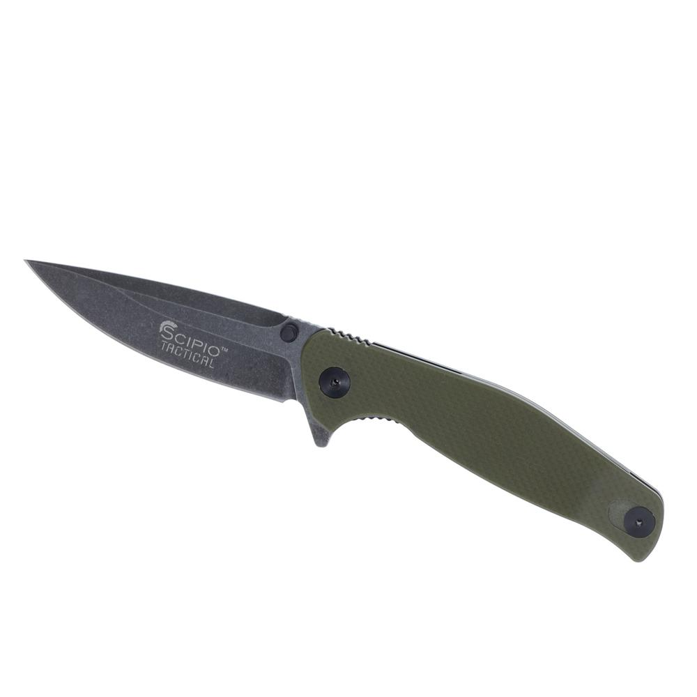 Scipio ST1026G Ball Bearing Pocket Knife 3.5-Inch Blade Folding Knife-Green