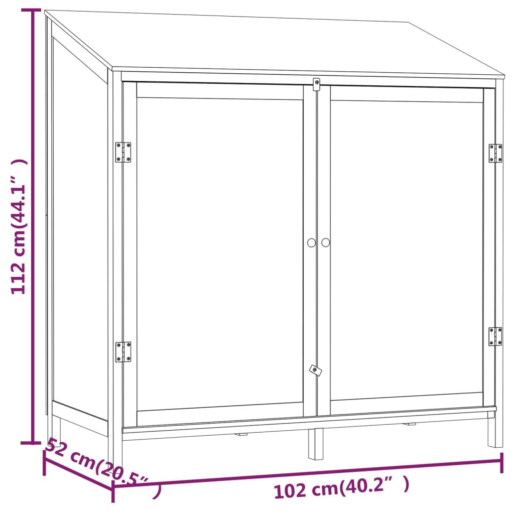 vidaXL Garden Shed 40.2"x20.5"x44.1" Solid Wood Fir