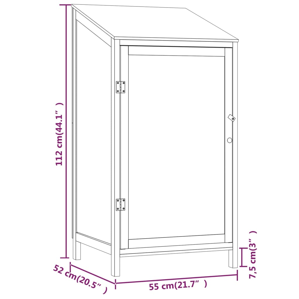 vidaXL Garden Shed Anthracite 21.7"x20.5"x44.1" Solid Wood Fir