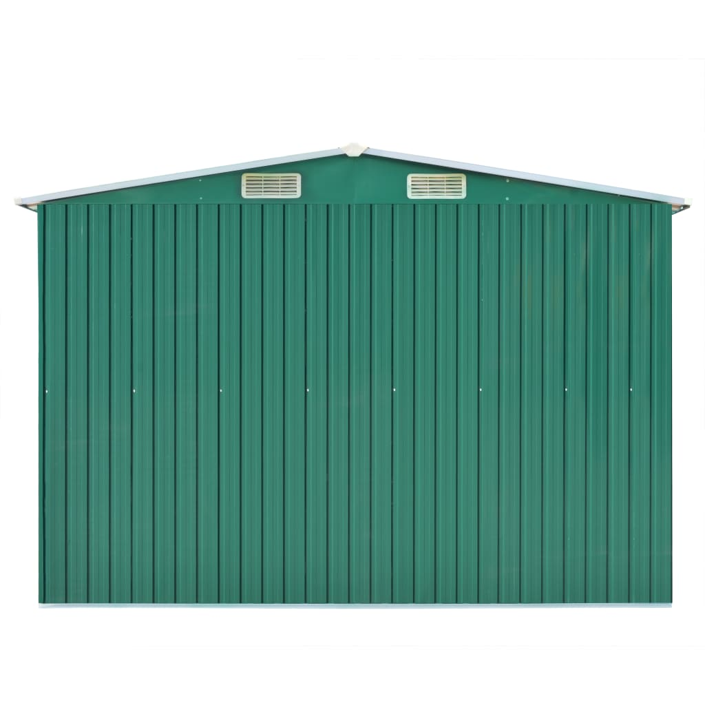 vidaXL Garden Shed 101.2" x 192.5" x 71.3" Metal Green