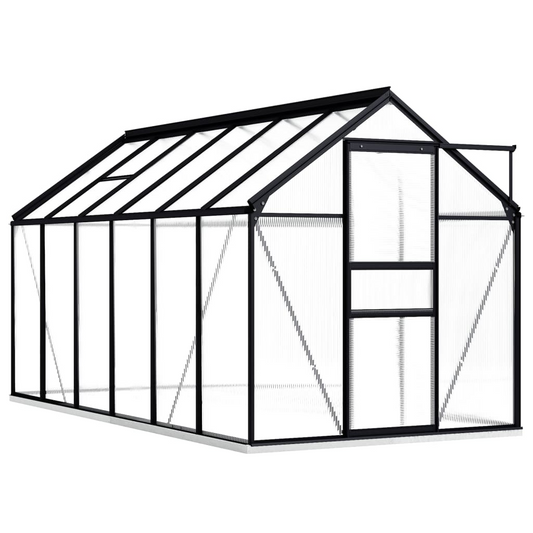 vidaXL Greenhouse with Base Frame Anthracite Aluminum 75.7 ft²