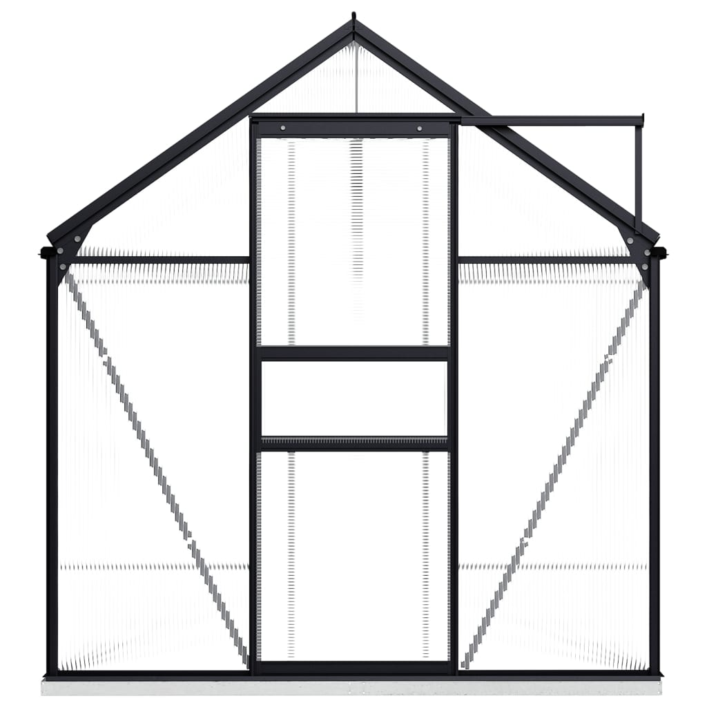 vidaXL Greenhouse with Base Frame Anthracite Aluminum 75.7 ft²