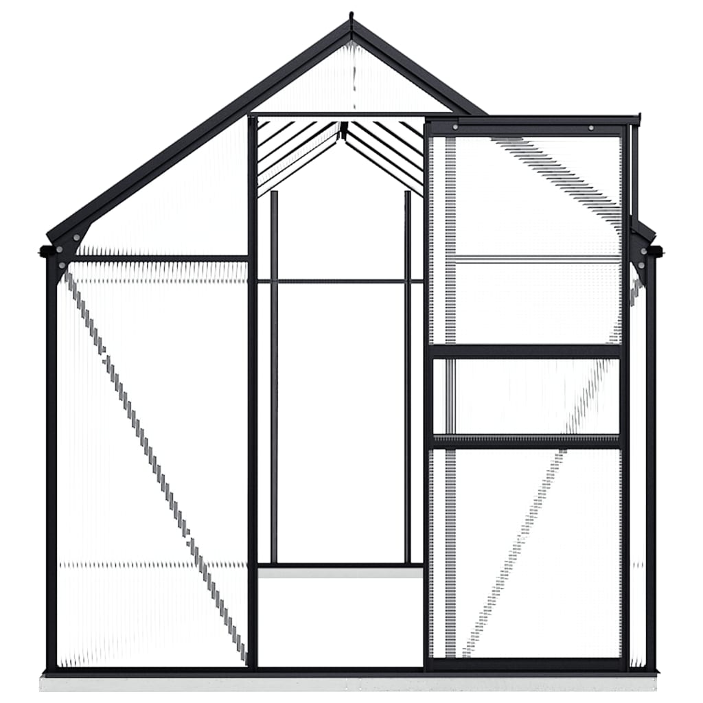 vidaXL Greenhouse with Base Frame Anthracite Aluminum 75.7 ft²