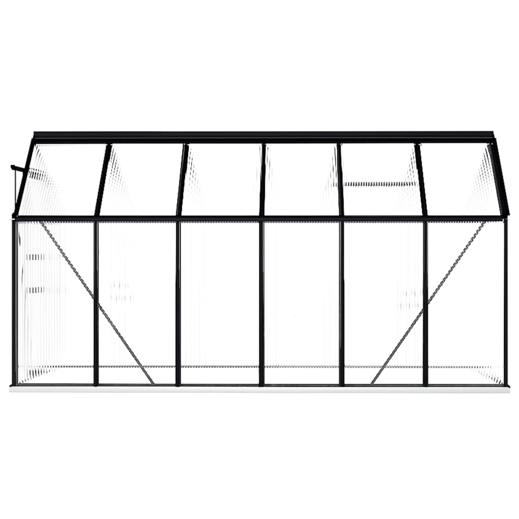 vidaXL Greenhouse with Base Frame Anthracite Aluminum 75.7 ft²