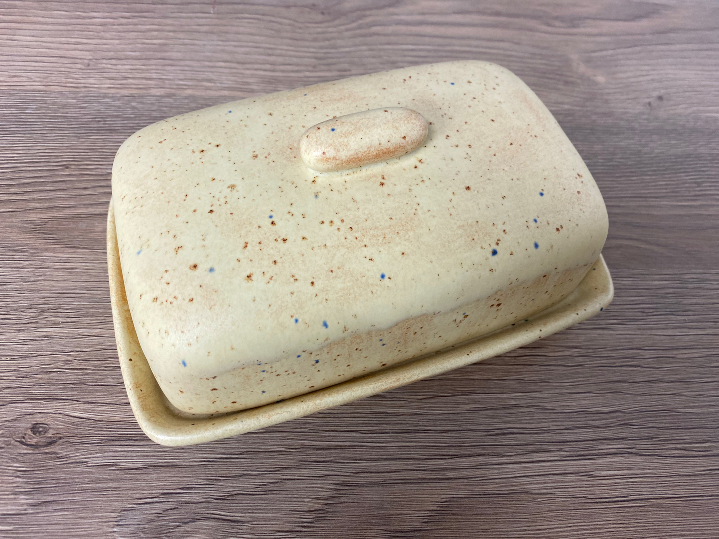 Butter Dish Oatmeal Speckle Glaze