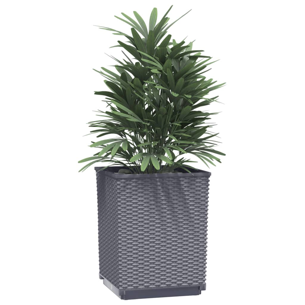 vidaXL Planters 4 pcs Dark Gray 11.8"x11.8"x14.6" Polypropylene