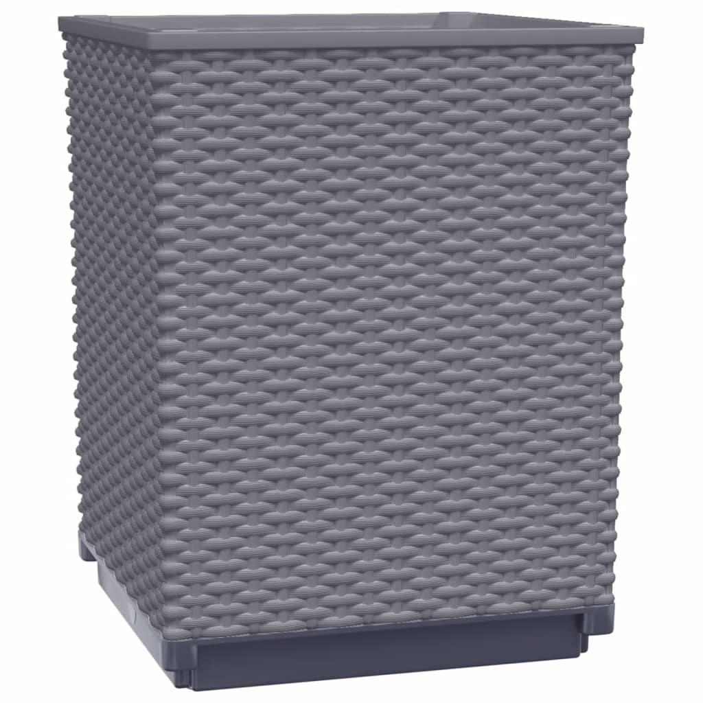 vidaXL Planters 4 pcs Dark Gray 11.8"x11.8"x14.6" Polypropylene