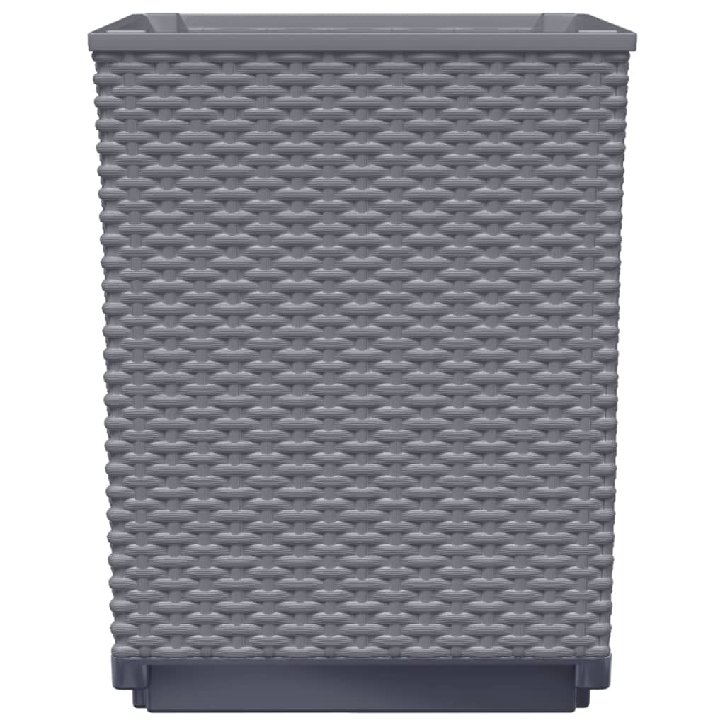 vidaXL Planters 4 pcs Dark Gray 11.8"x11.8"x14.6" Polypropylene