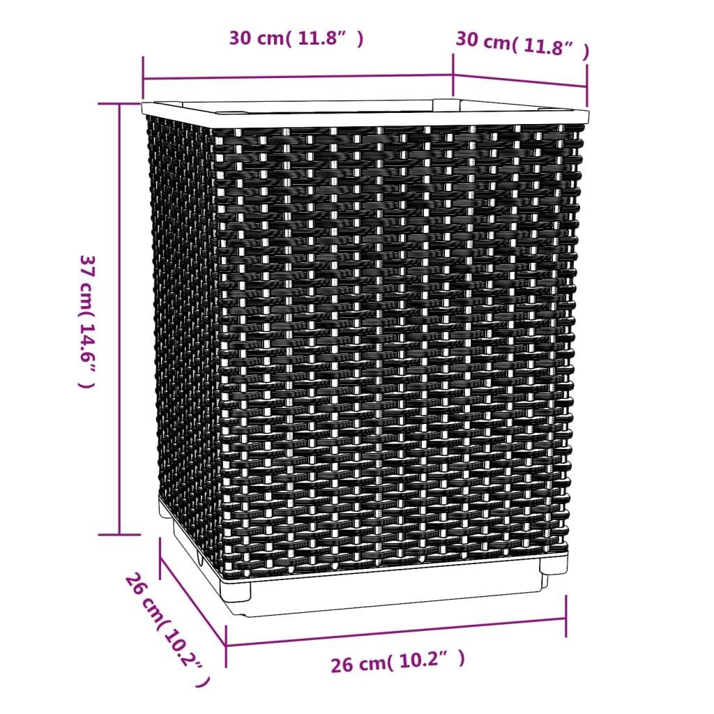 vidaXL Planters 4 pcs Dark Gray 11.8"x11.8"x14.6" Polypropylene