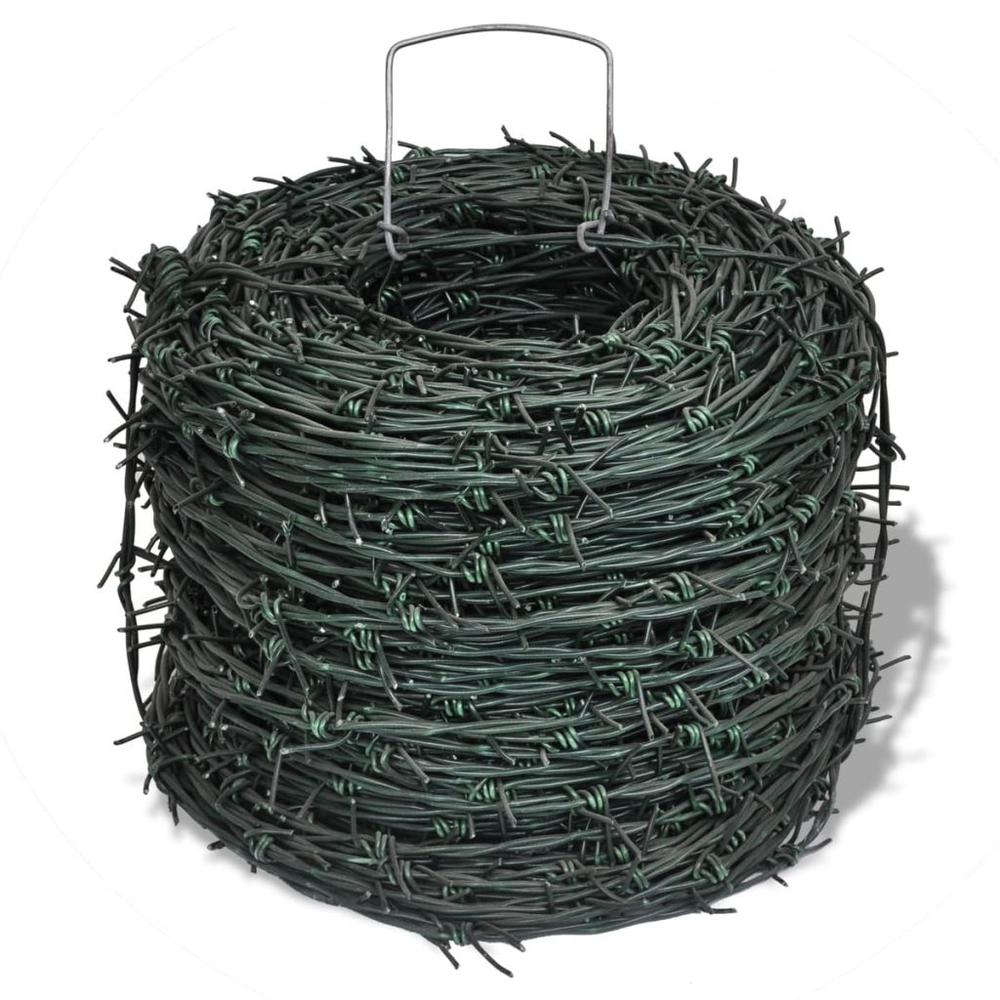 Barbed Wire Entanglement Wire Green Wire Roll 328 ft, 141077