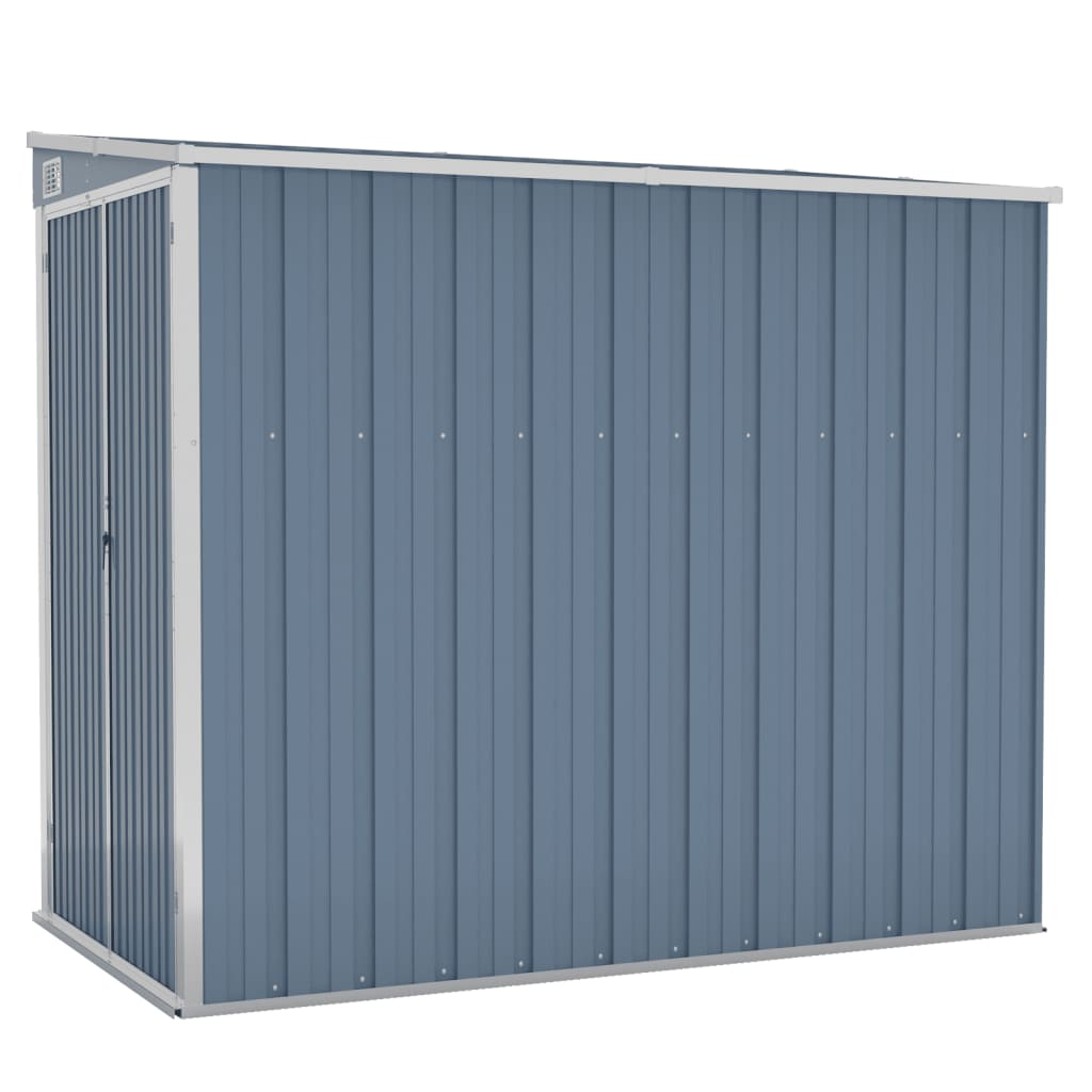 vidaXL Wall-mounted Garden Shed Gray 46.5"x76.4"x70.1" Galvanized Steel