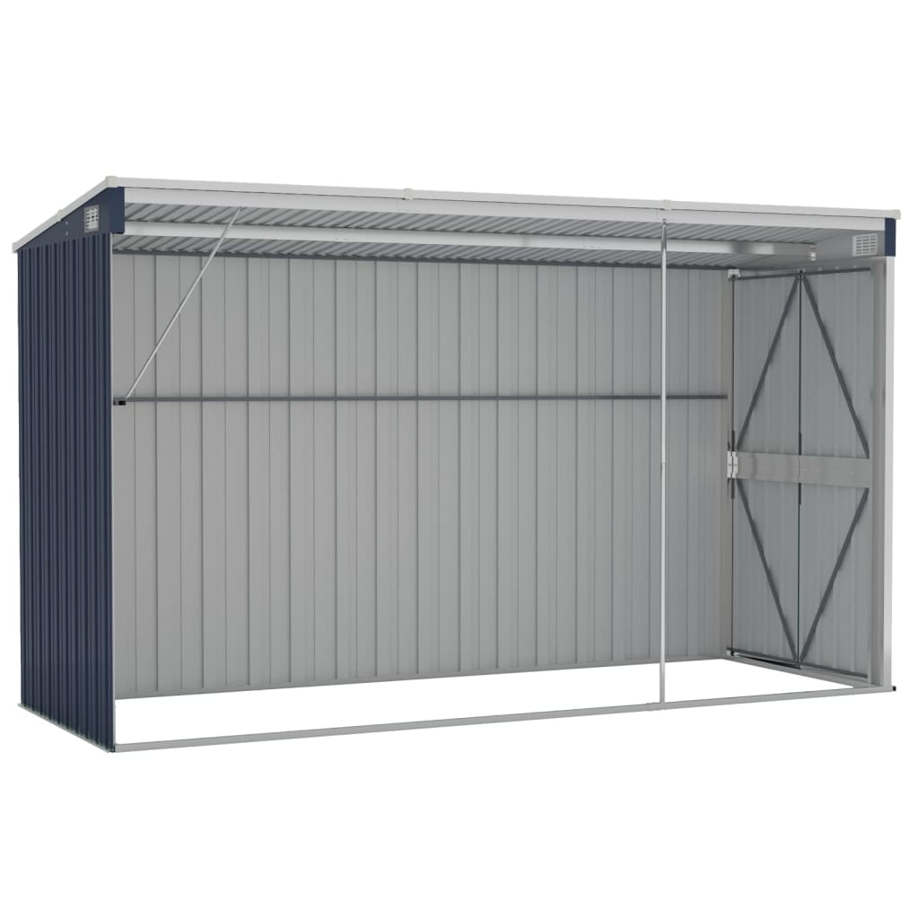 vidaXL Wall-mounted Garden Shed Anthracite 46.5"x113.4"x70.1" Steel