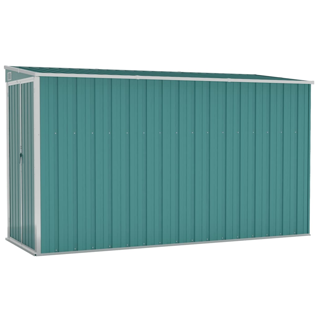 vidaXL Wall-mounted Garden Shed Green 46.5"x113.4"x70.1" Galvanized Steel