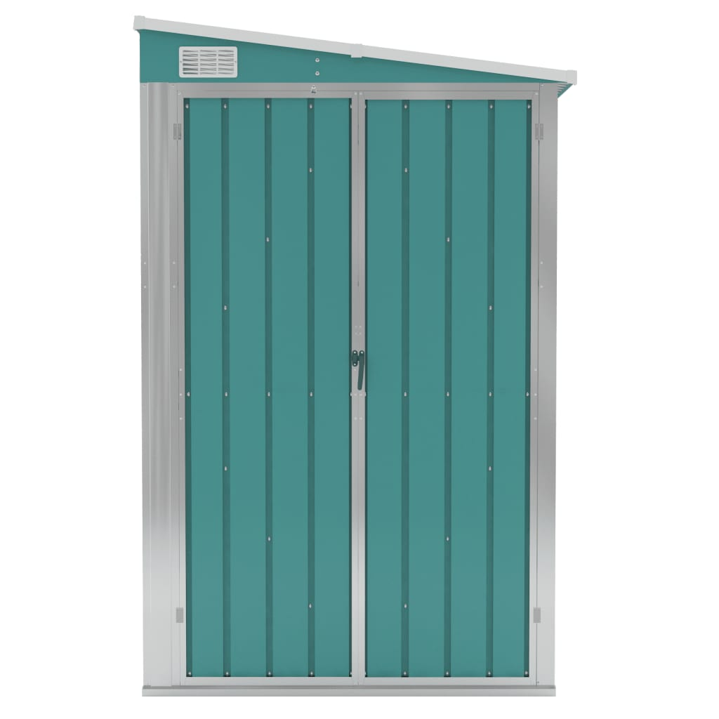 vidaXL Wall-mounted Garden Shed Green 46.5"x113.4"x70.1" Galvanized Steel