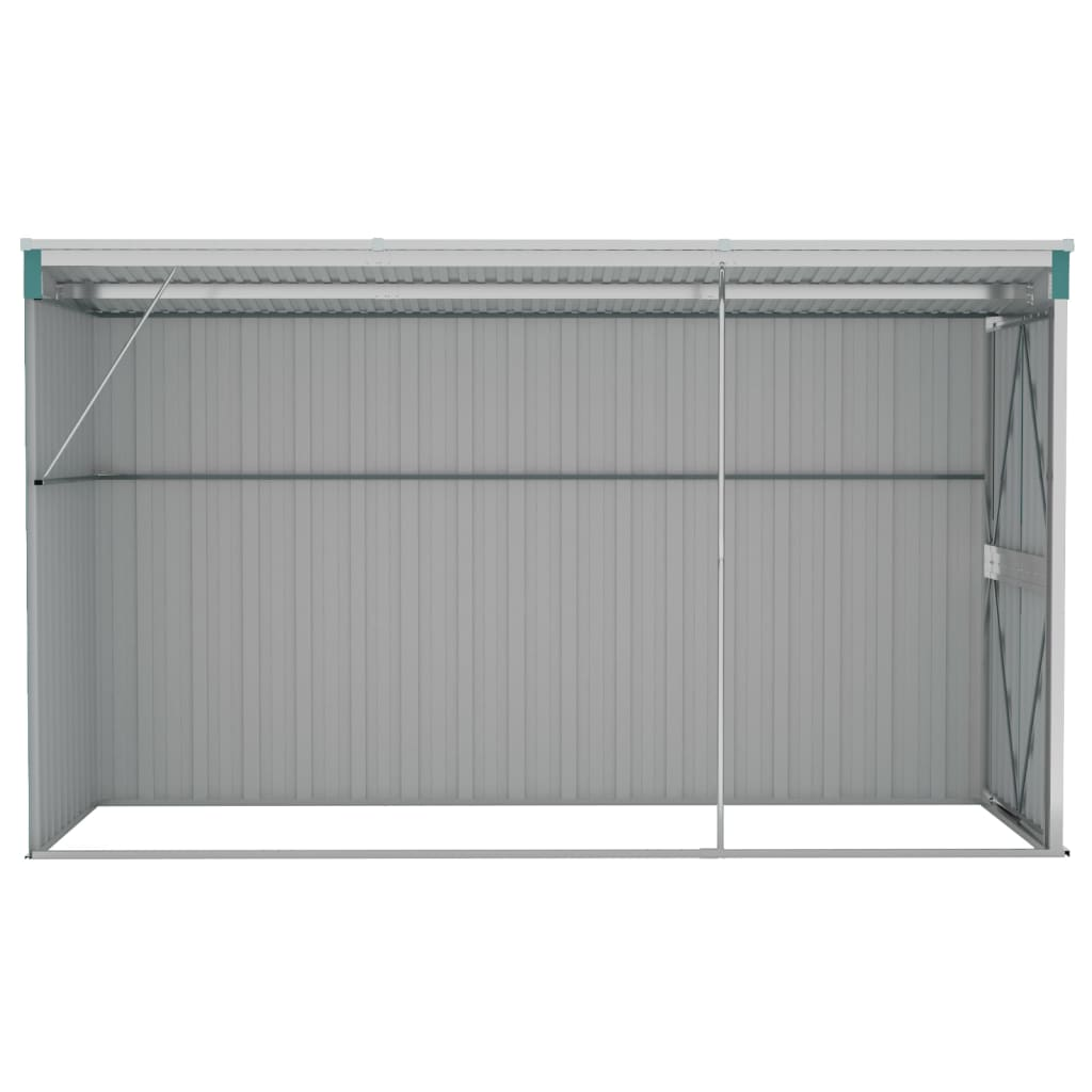 vidaXL Wall-mounted Garden Shed Green 46.5"x113.4"x70.1" Galvanized Steel