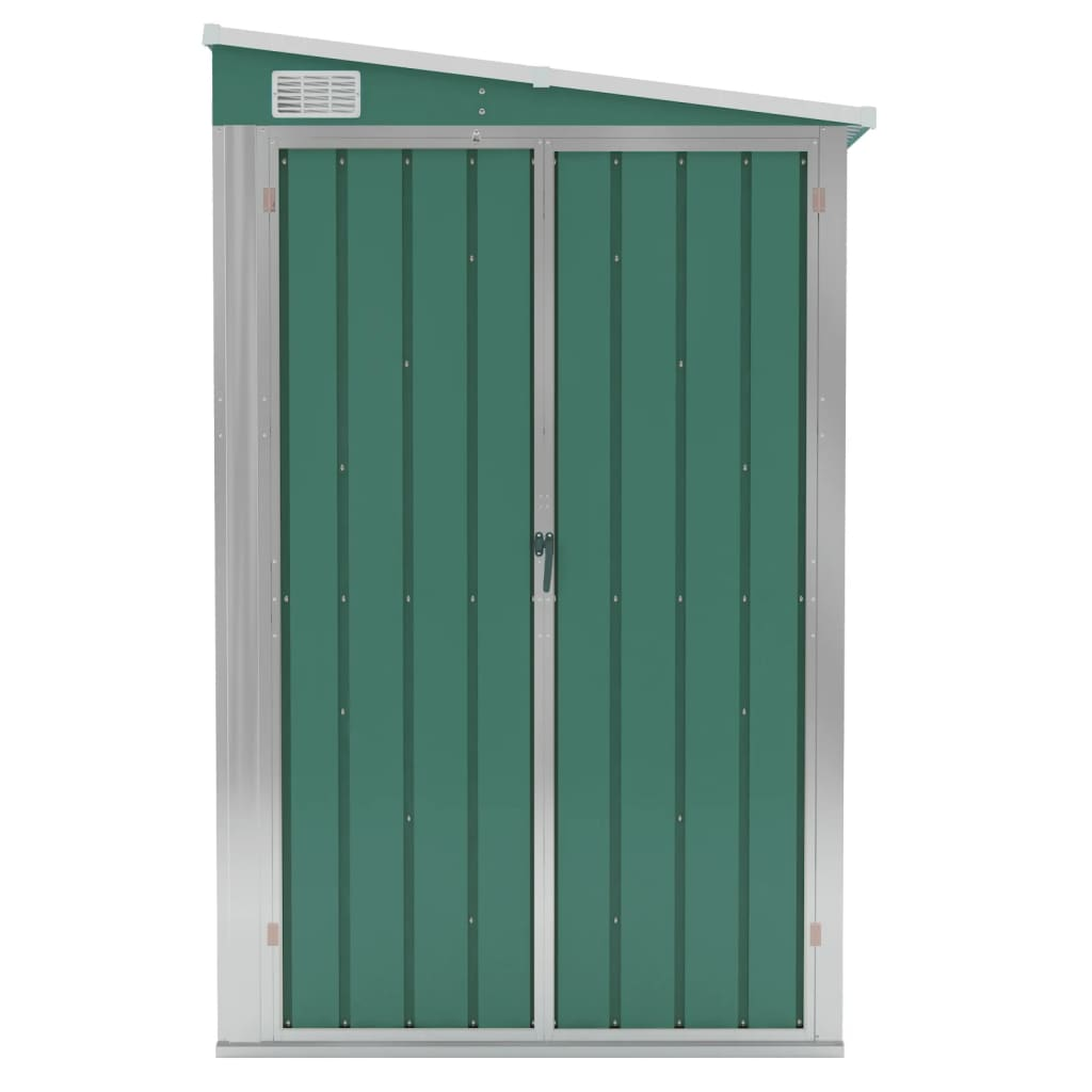 vidaXL Wall-mounted Garden Shed Green 46.5"x150.4"x70.1" Galvanized Steel