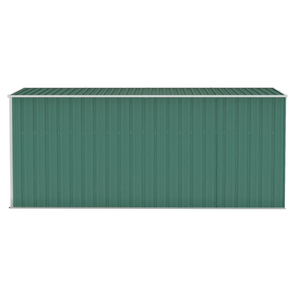 vidaXL Wall-mounted Garden Shed Green 46.5"x150.4"x70.1" Galvanized Steel