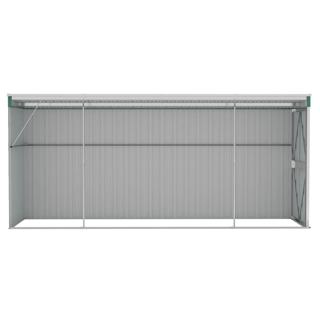 vidaXL Wall-mounted Garden Shed Green 46.5"x150.4"x70.1" Galvanized Steel