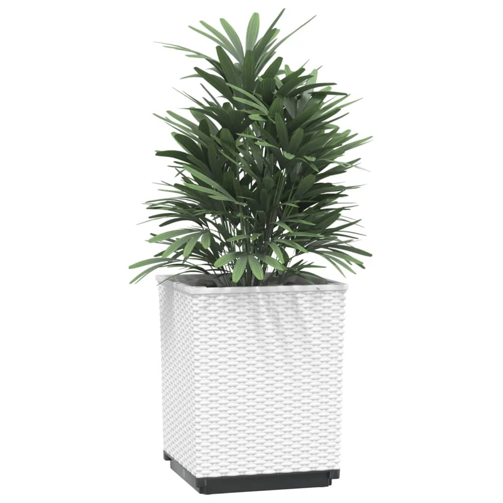 vidaXL Planters 2 pcs White 11.8"x11.8"x14.6" Polypropylene