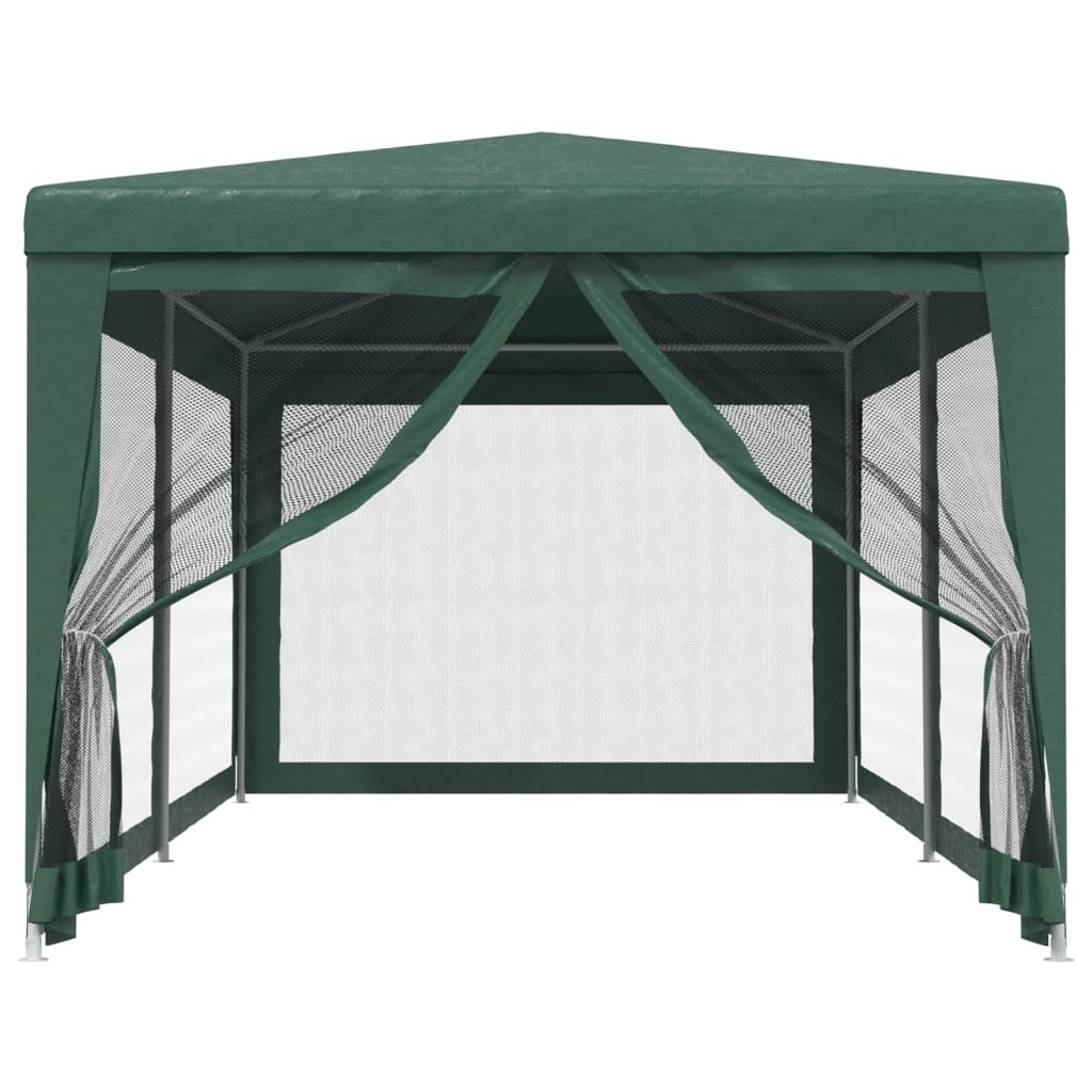 vidaXL Party Tent with 6 Mesh Sidewalls Green 9.8'x19.7' HDPE