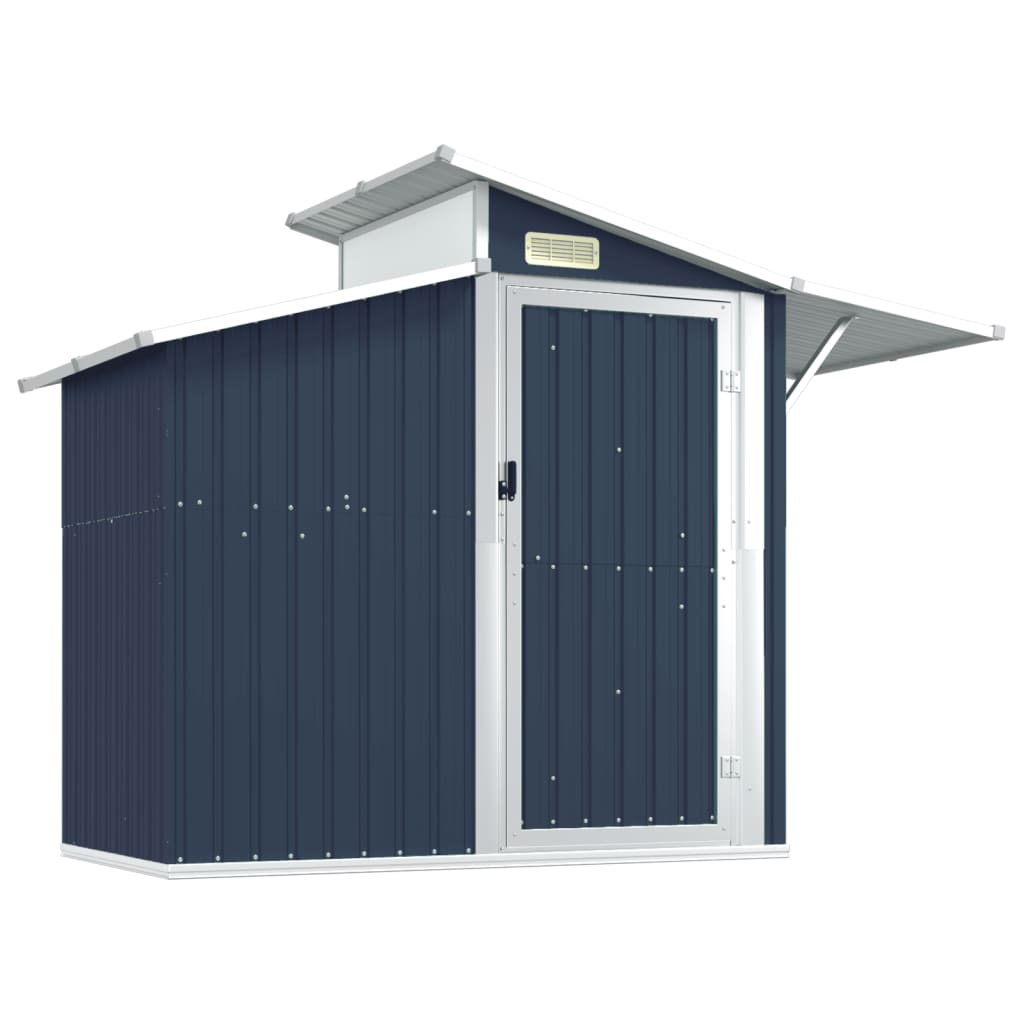 vidaXL Garden Shed Anthracite 106.3"x51.2"x82.1" Galvanized Steel