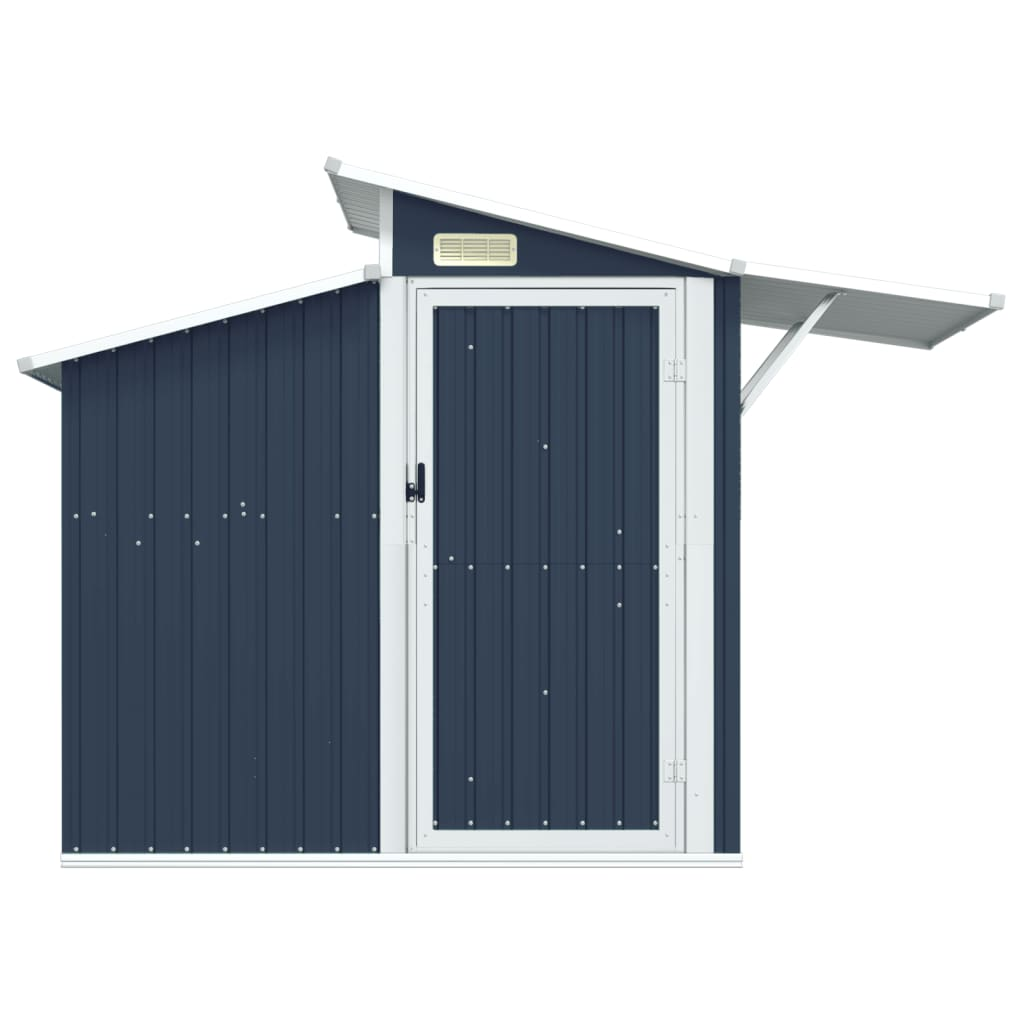 vidaXL Garden Shed Anthracite 106.3"x51.2"x82.1" Galvanized Steel